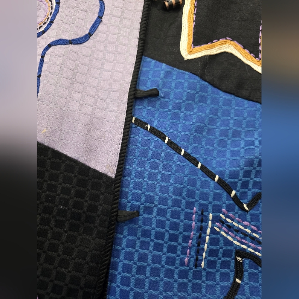 Indigo Moon Boho Patchwork Colorful Geometric Jac… - image 4